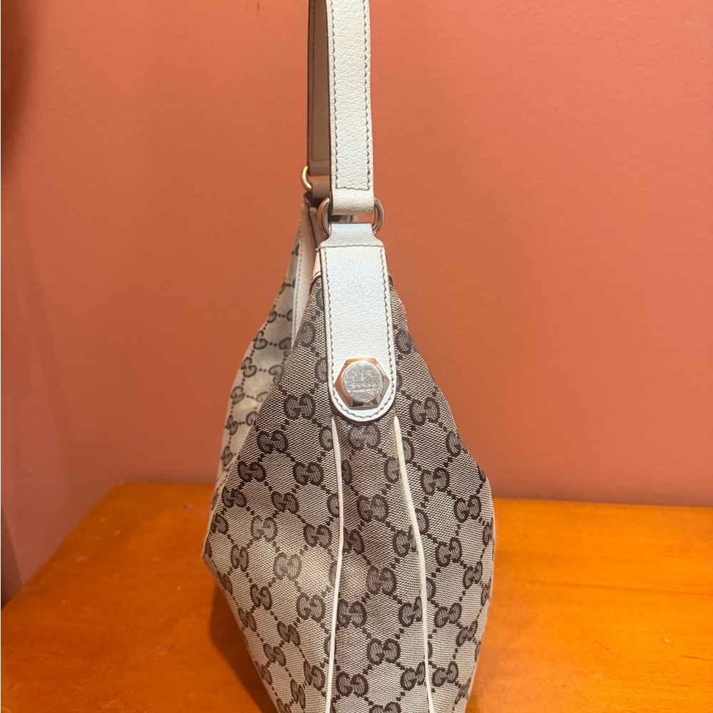Gucci Beige and Brown Monogram Hobo Bag - Picture 10 of 15